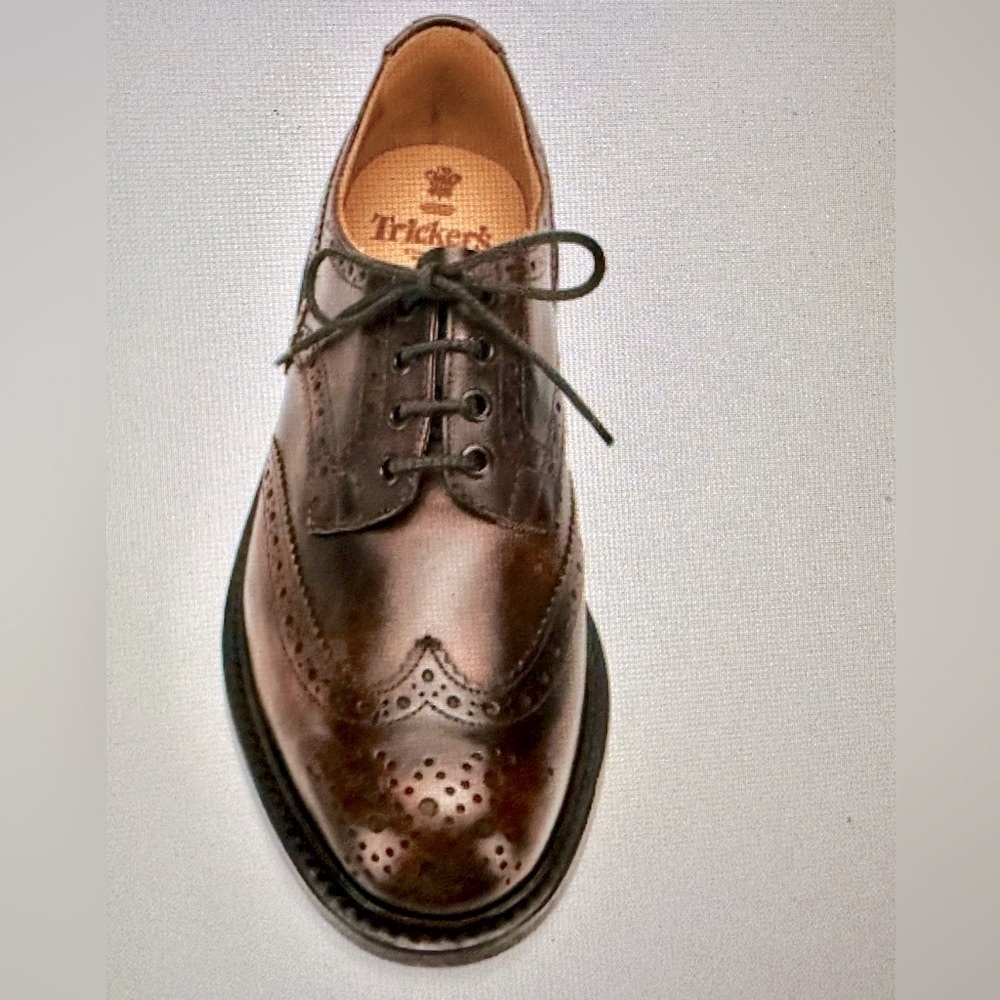SOLD Tricker's Burgundy Brogue wingtip - Handcrafted USA 9